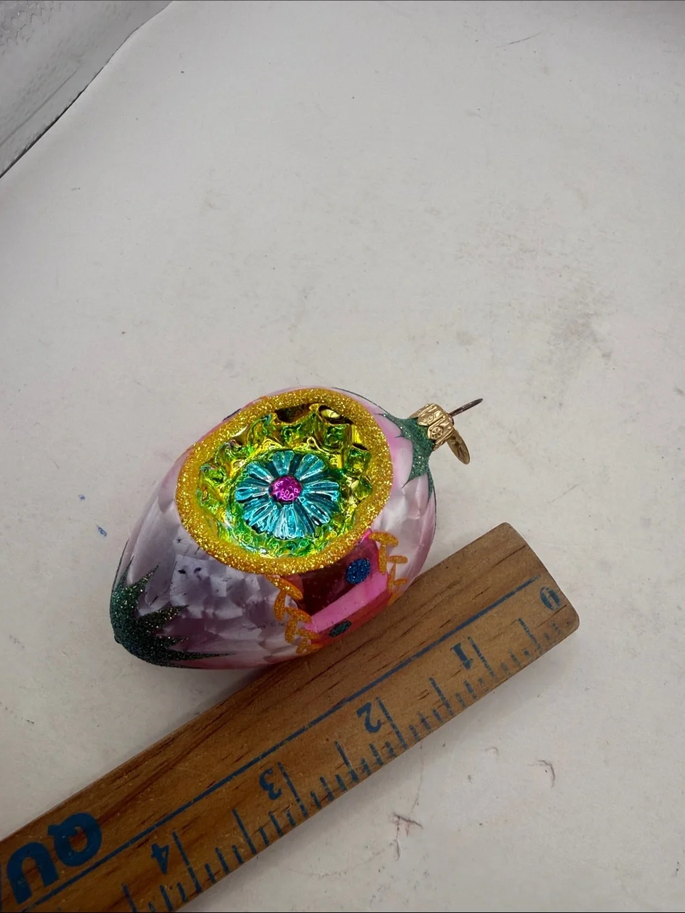 Vtg Christopher Radko Fantasia Reflector Glass Christmas Ornament Egg Collectibl
